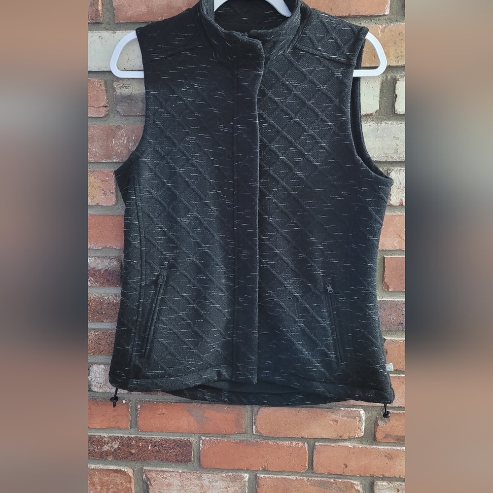 Talbots T by Talbots Black Soft Mock Neck Vest Full Zipper